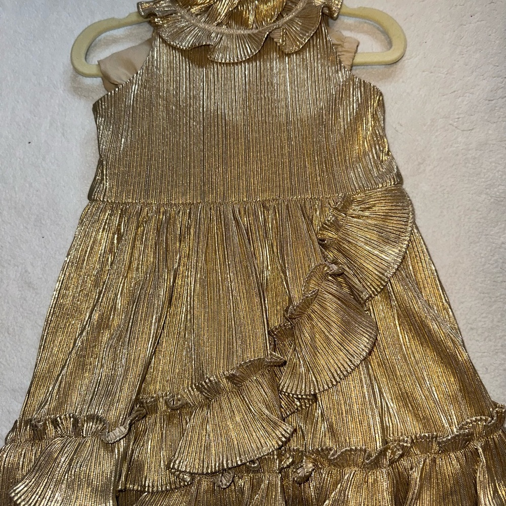 Janie and Jack brand new Gold Ruffled Dress